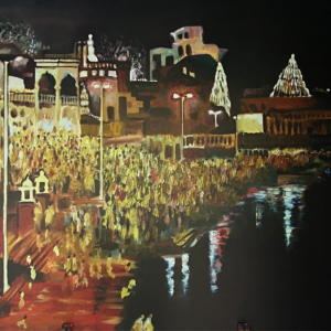 Night at the Ghats - Print on Canvas